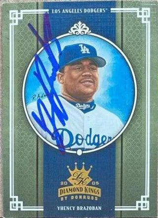 Yhency Brazoban Signed 2005 Donruss Diamond Kings Baseball Card - Detroit Tigers