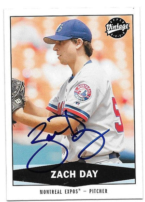Zach Day Signed 2004 Upper Deck Vintage Baseball Card - Montreal Expos - PastPros