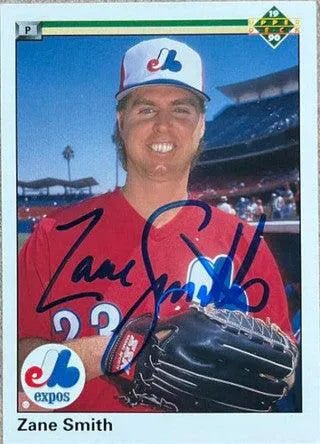 Zane Smith Signed 1990 Upper Deck Baseball Card - Montreal Expos