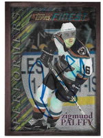Zigmund Palffy Signed 1996-97 Topps Finest Performers Hockey Card - New York Islanders - PastPros